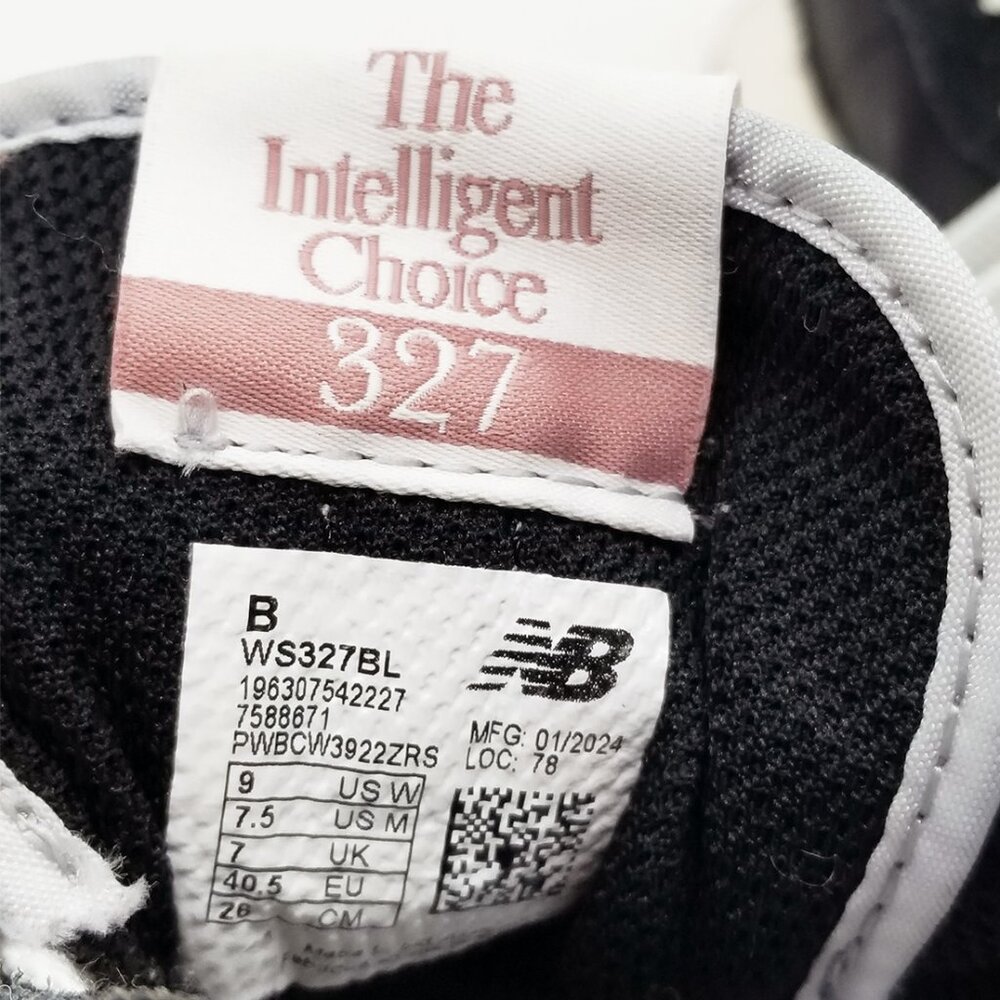 New Balance 327 Sneakers Shoes Black Women's 9, Men's 7.5 Comfort Casual $105 - Picture 12 of 16